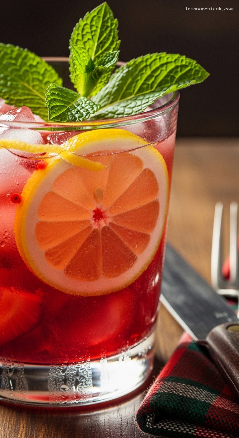 Refreshing Strawberry Mint Lemonade for a Crowd – Closeup