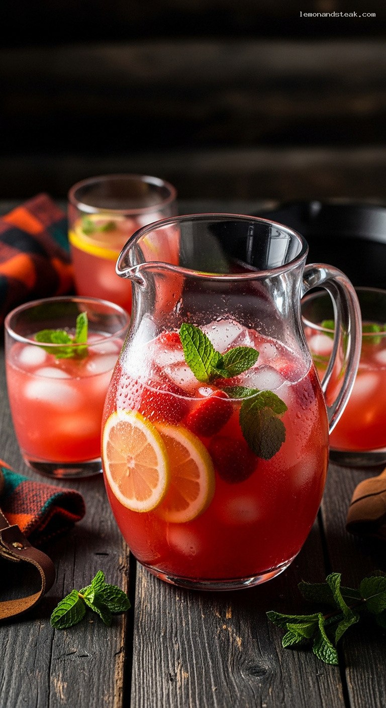 Refreshing Strawberry Mint Lemonade for a Crowd