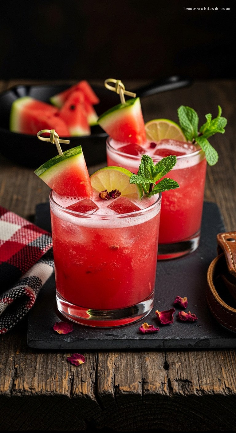 Refreshing Watermelon Rose Cooler With Rosewater