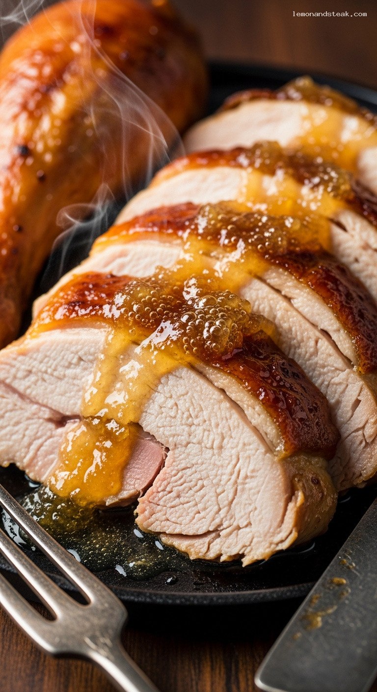 Retro Apple Jelly Glazed Roast Turkey – Closeup
