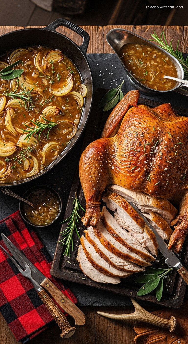 Roast Turkey with Built-In Herb Pan Gravy
