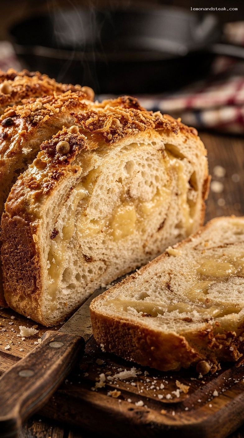 Roasted Garlic Parmesan Bread Loaf – Closeup