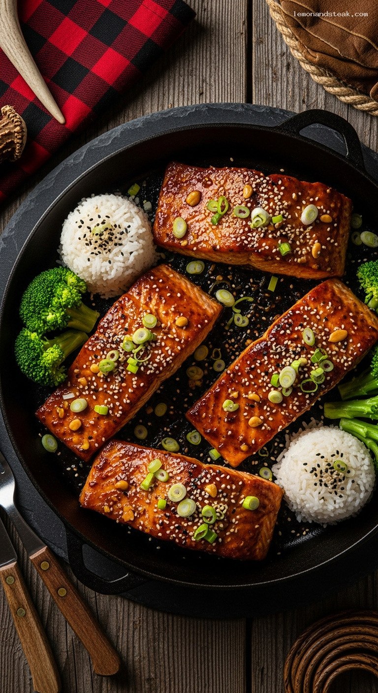 Roasted Salmon With Peanut Butter Miso Glaze