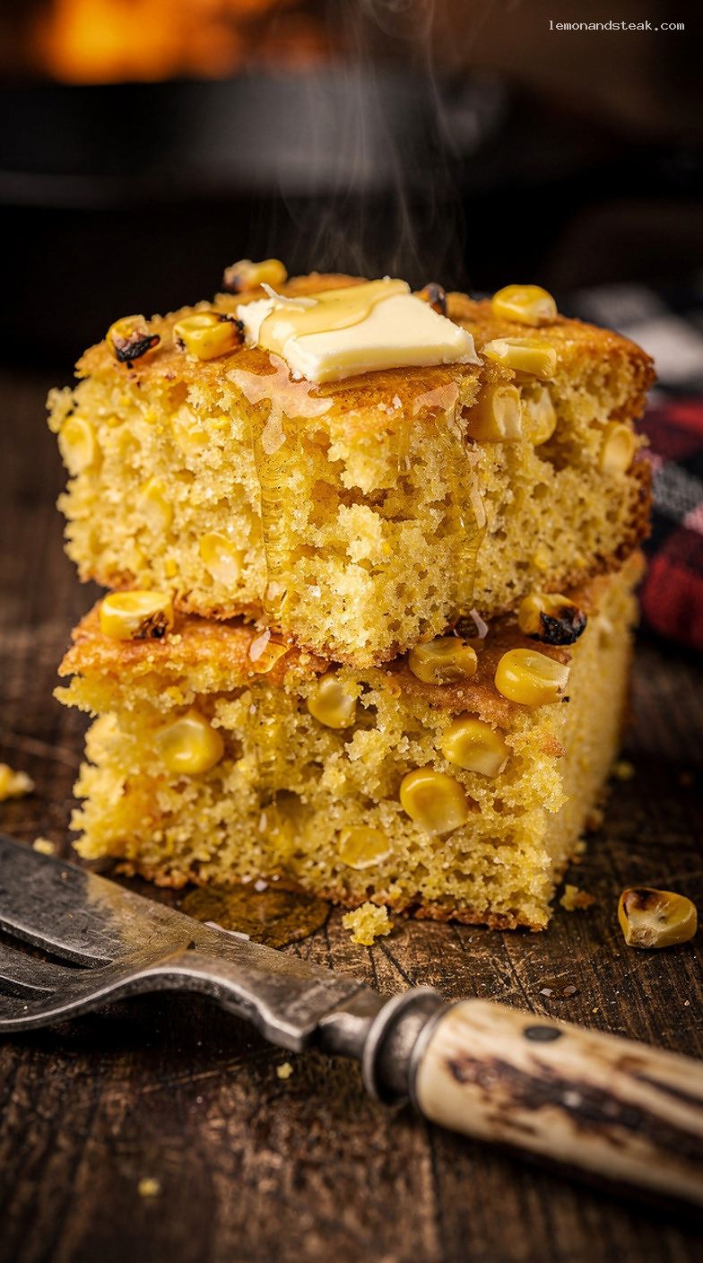 Roasted Sweet Corn Bread with Moist Corn-Forward Crumb – Closeup