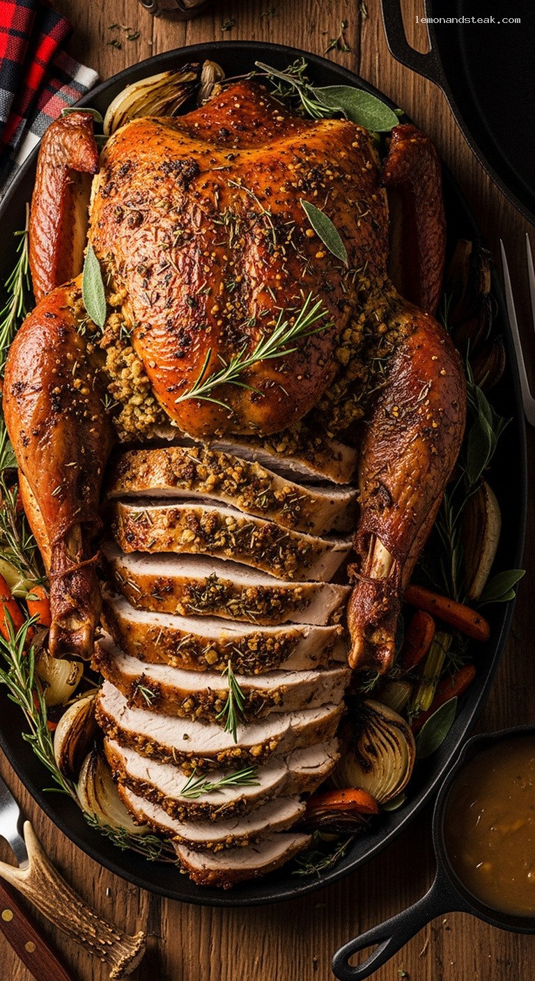 Roasted Turkey With Classic Stuffing-Style Herb Rub