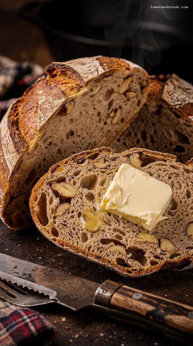 Rustic Chestnut Bread Loaf with Subtle Sweetness and Earthy Flavor – Closeup