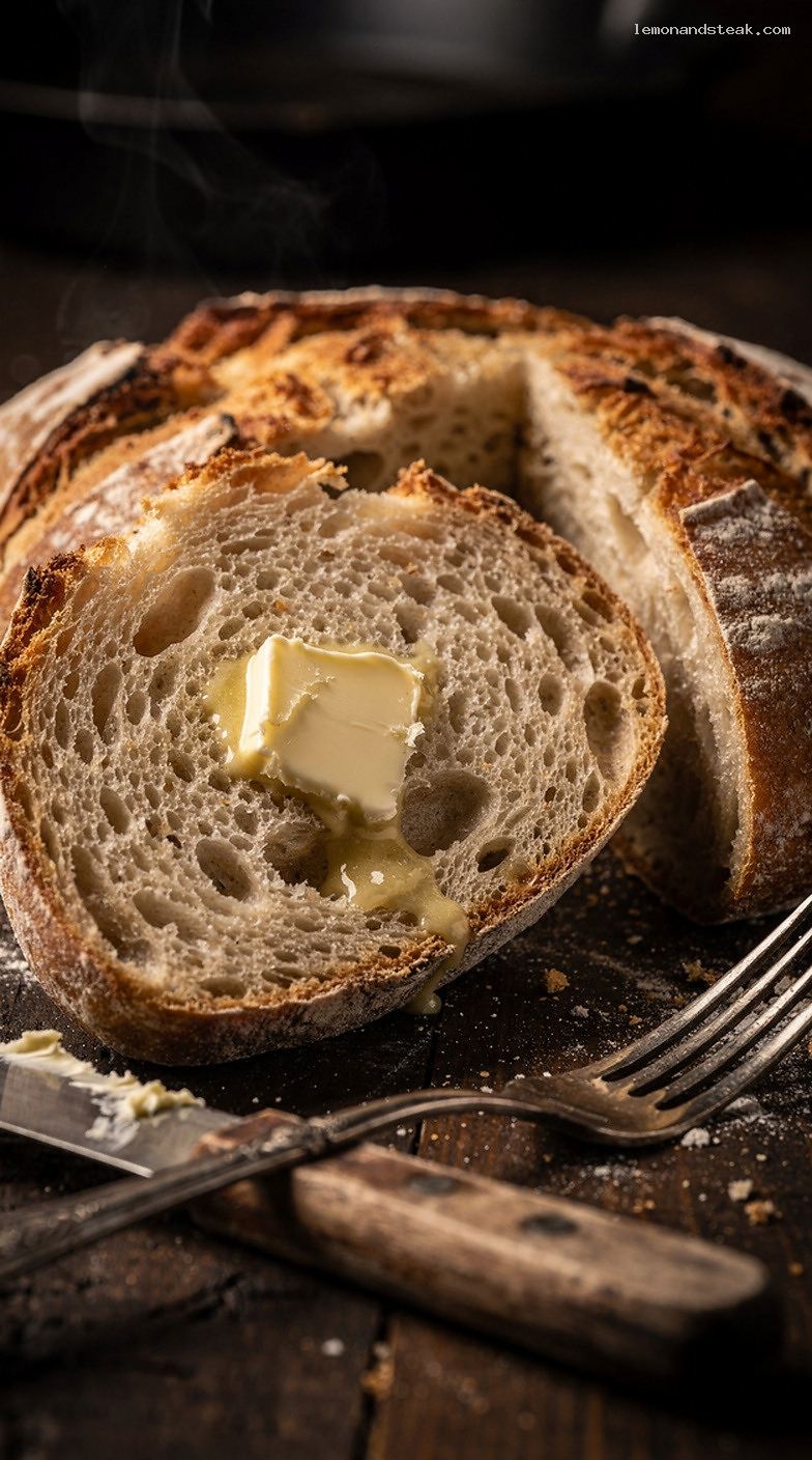 Rustic Irish Soda Bread With Buttermilk and Crackled Crust – Closeup