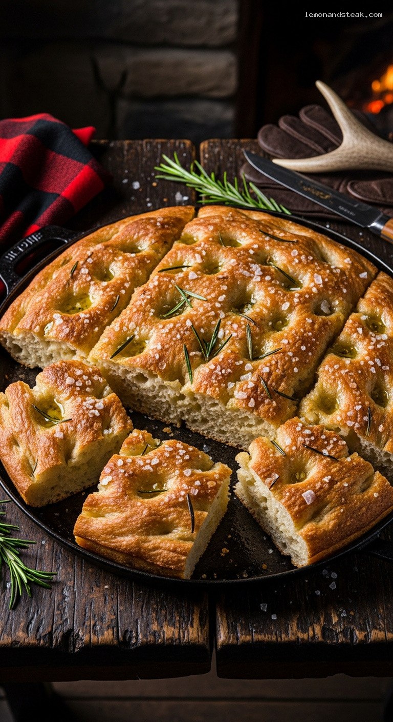 Rustic Potato Herb Focaccia with Rosemary and Sea Salt