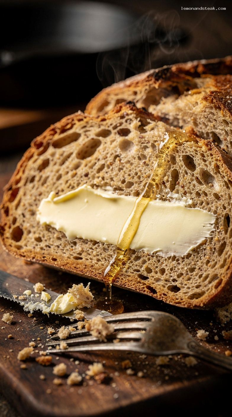 Rustic Sorghum Honey Bread Loaf – Closeup