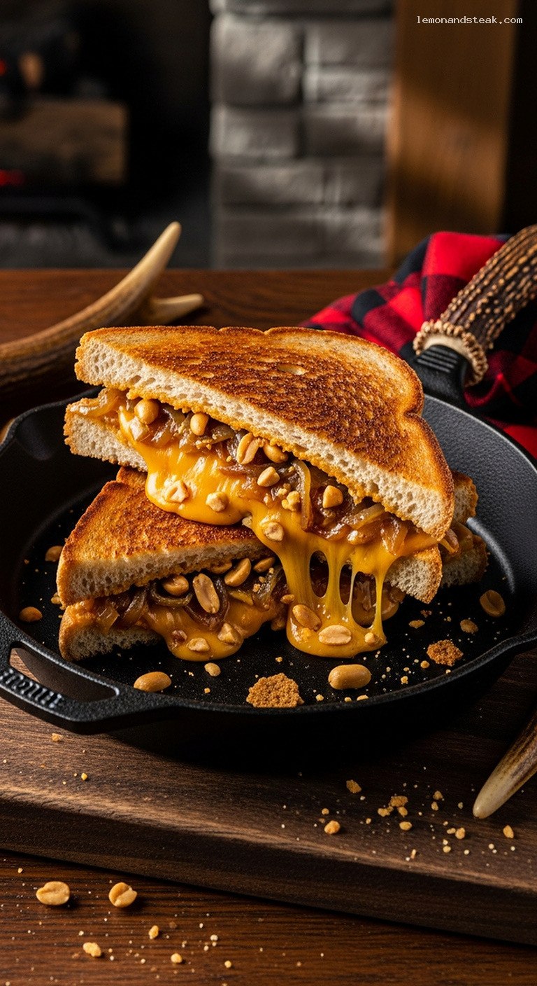 Savory Peanut Butter and Caramelized Onion Grilled Cheese