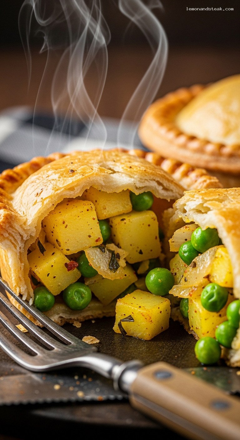 Savory Potato and Pea Hand Pies – Closeup