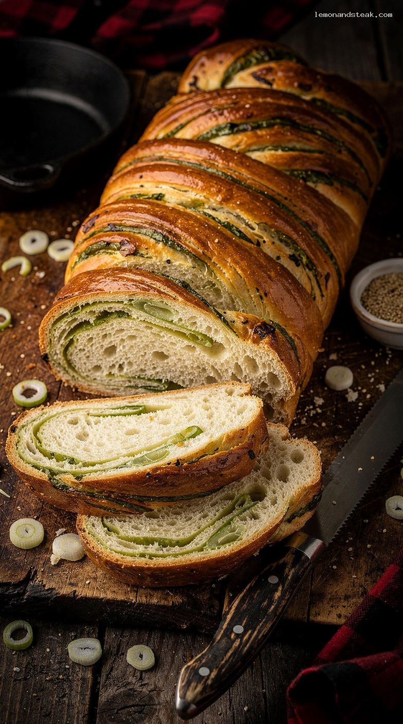 Savory Scallion Oil Bread With Soft Crumb