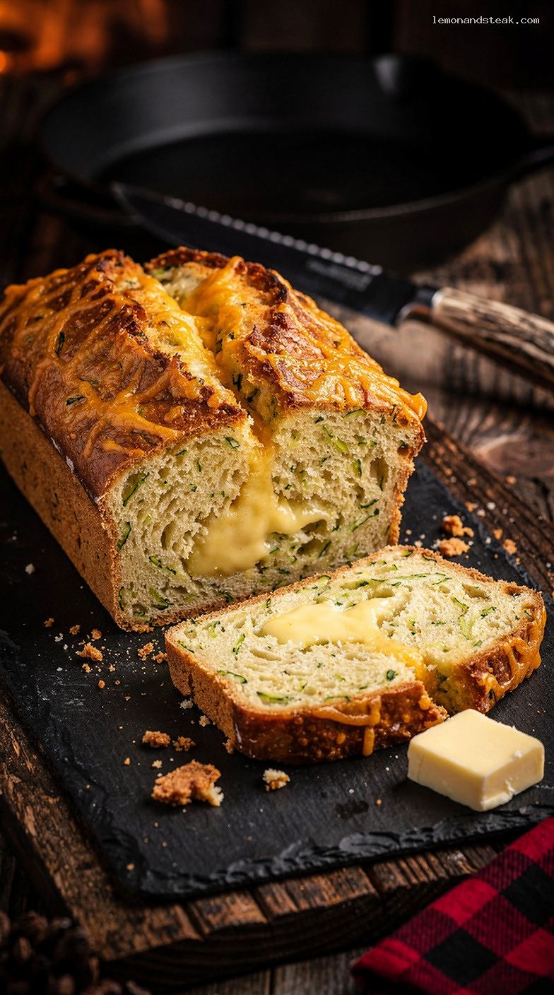 Savory Zucchini Cheese Bread With Sharp Cheddar