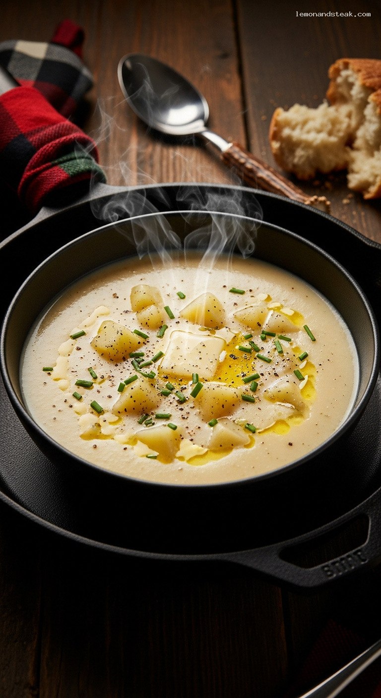 Silky Creamy Potato Soup With Butter and Milk
