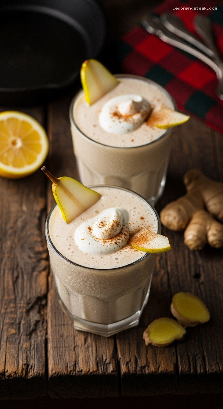 Silky Pear Ginger Smoothie With Yogurt and Lemon
