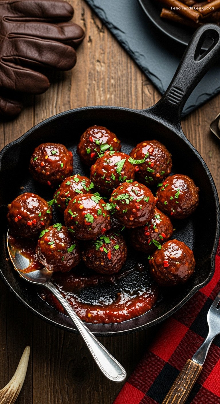 Skillet-Browned Mini Meatballs with Tangy Glaze