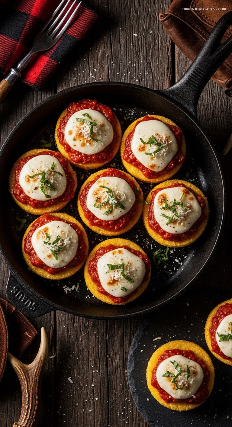 Skillet-Fried Polenta Bites with Marinara and Mozzarella