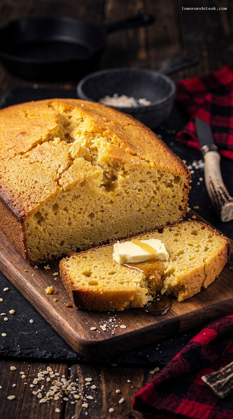 Slightly Sweet Buttermilk Cornbread Loaf Recipe
