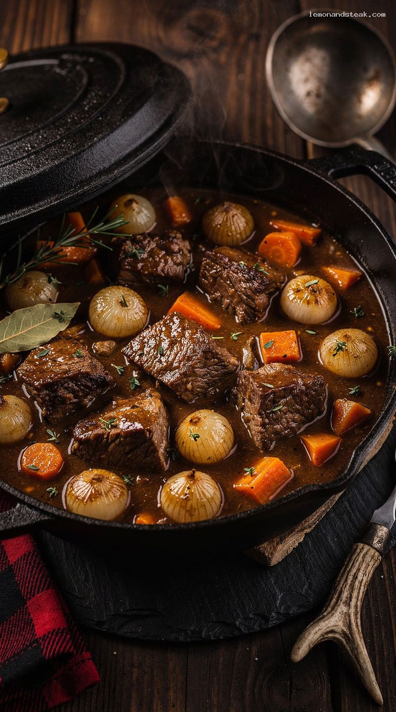 Slow-Braised Beef and Pearl Onion Stew