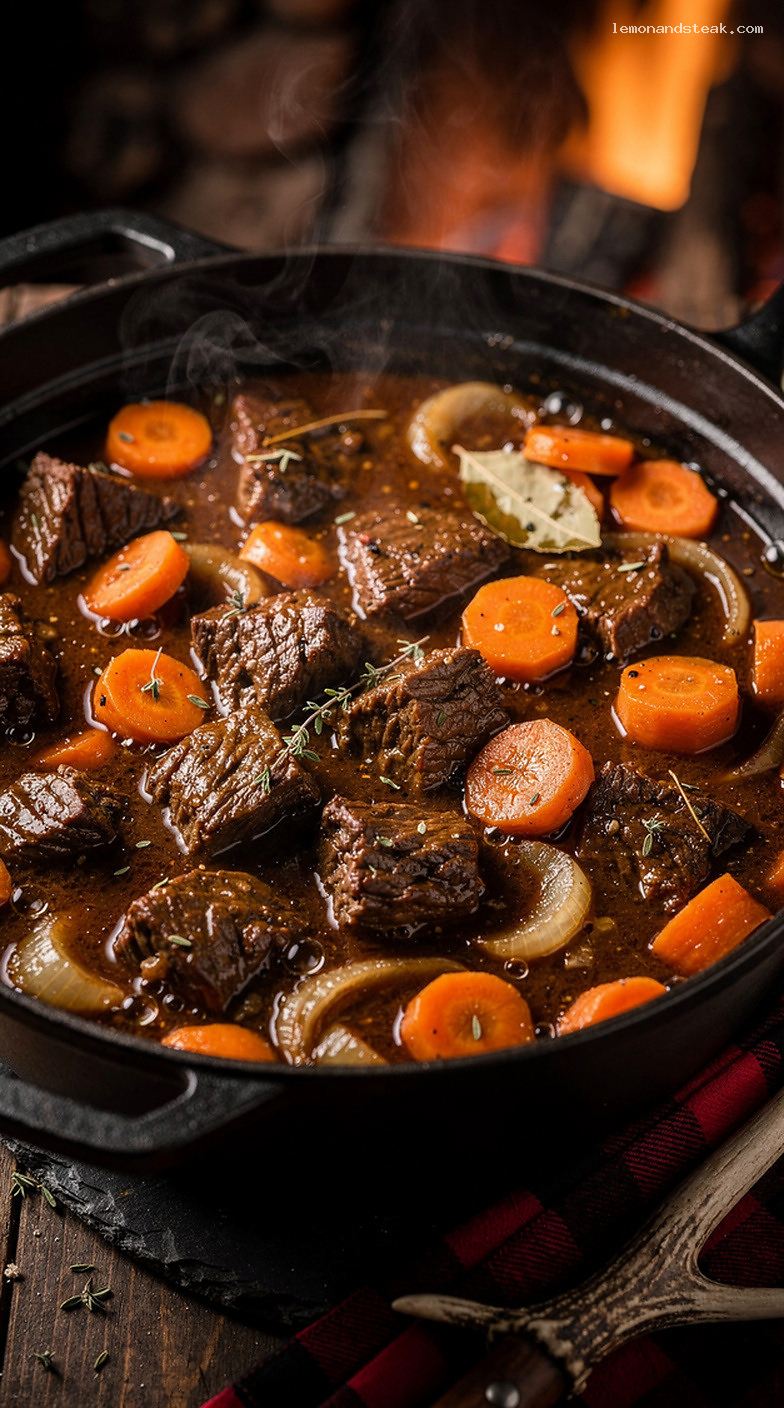 Slow-Cooked Beef and Carrot Stew with Herbs