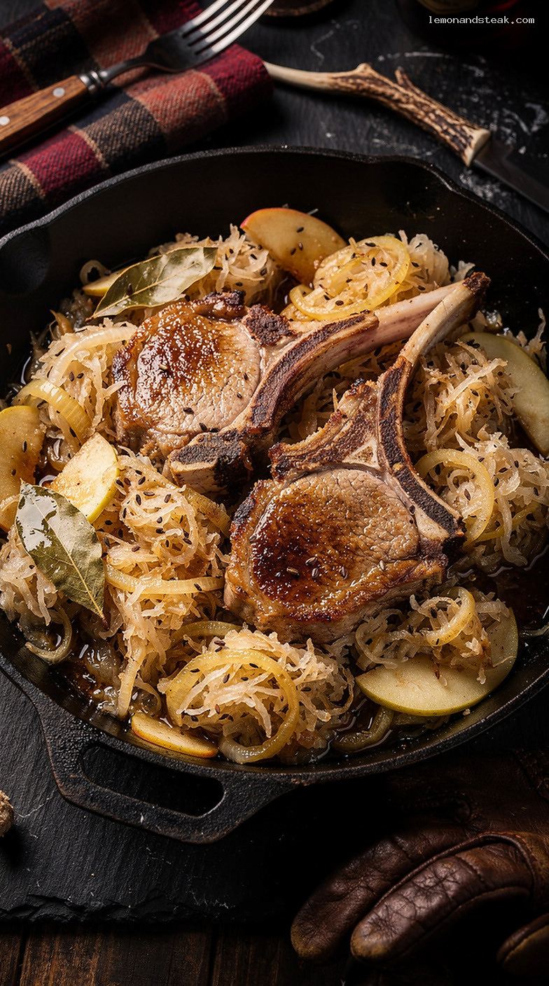 Slow Cooker Pork Chops with Sauerkraut and Onions