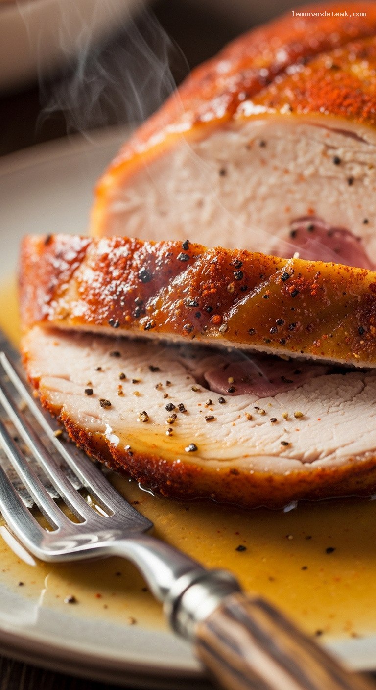 Slow-Roasted Garlic Butter Turkey With Homestyle Flavor – Closeup