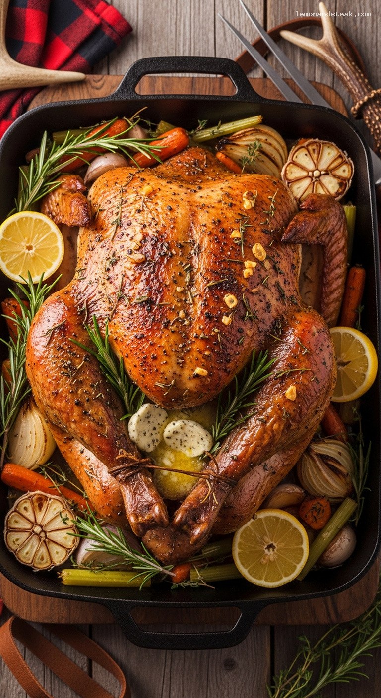 Slow-Roasted Herb Butter Turkey With Crispy Skin