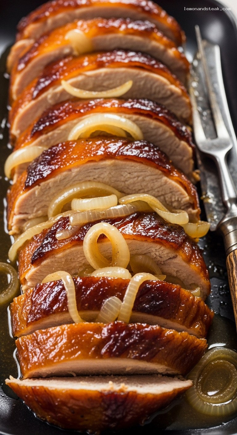 Slow-Roasted Turkey With Sweet Onion Honey Glaze – Closeup