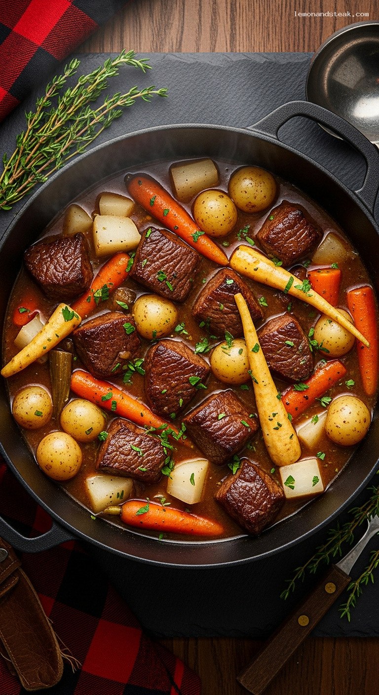 Slow-Simmered Dutch Oven Beef Stew with Root Vegetables