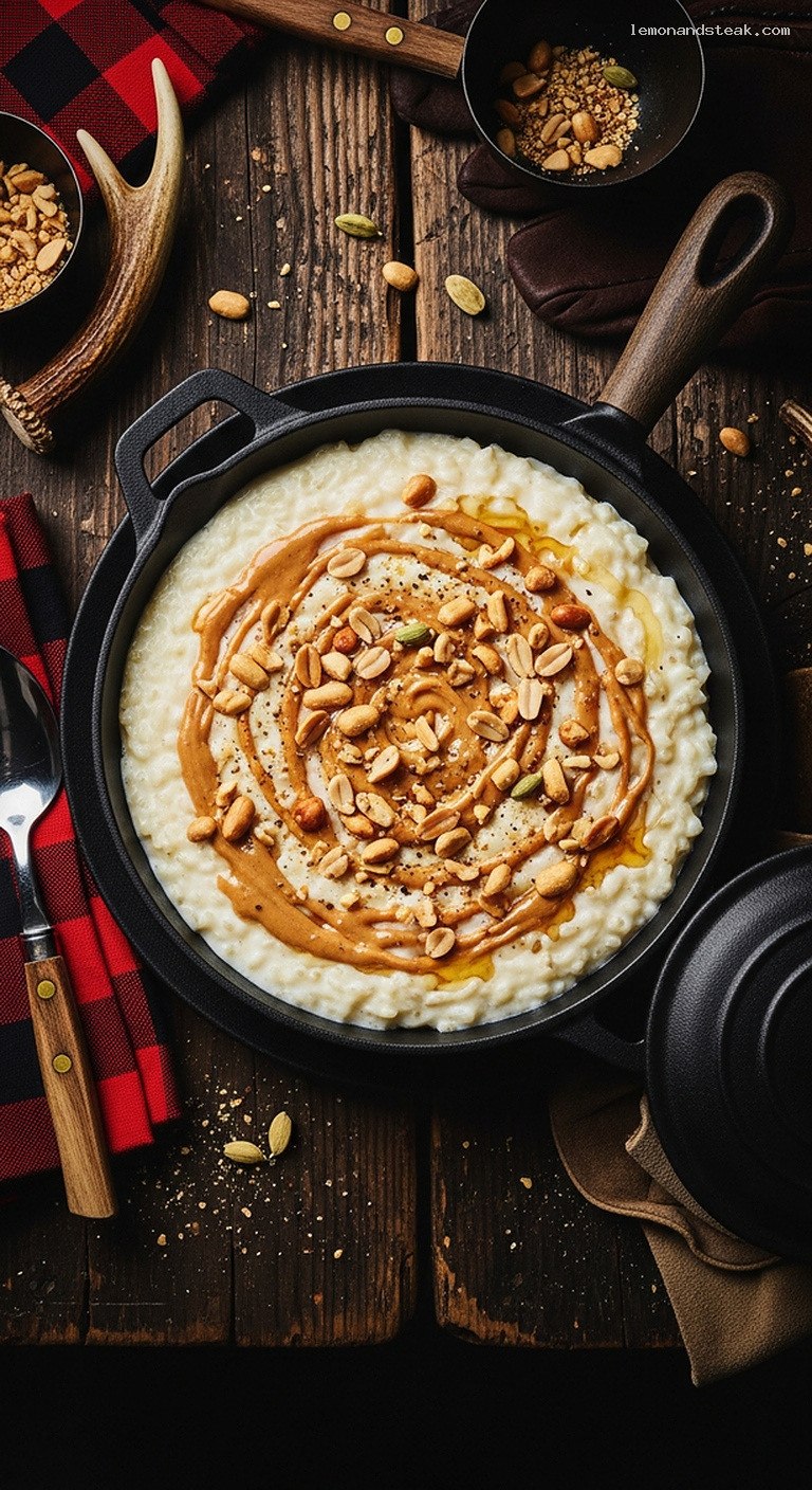 Slow-Simmered Peanut Butter Cardamom Rice Pudding