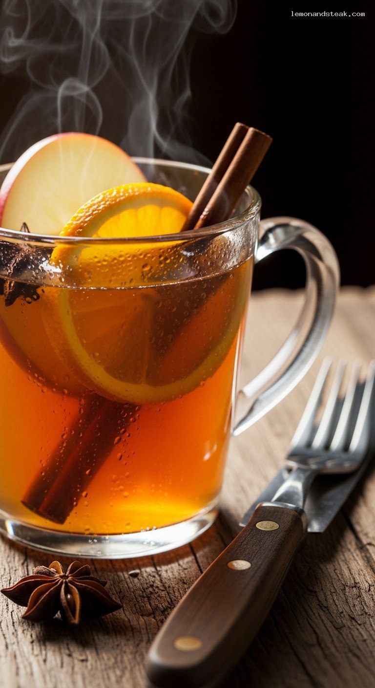 Slow-Simmered Spiced Apple Maple Cider – Closeup