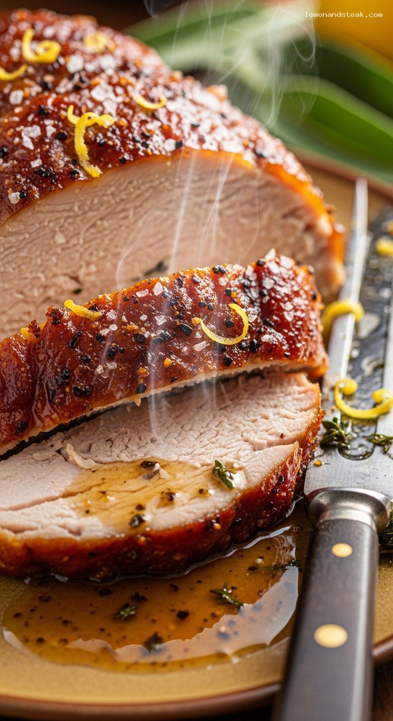 Smoked-Salt Sage & Brown Sugar Roasted Turkey (No Smoker Needed) – Closeup