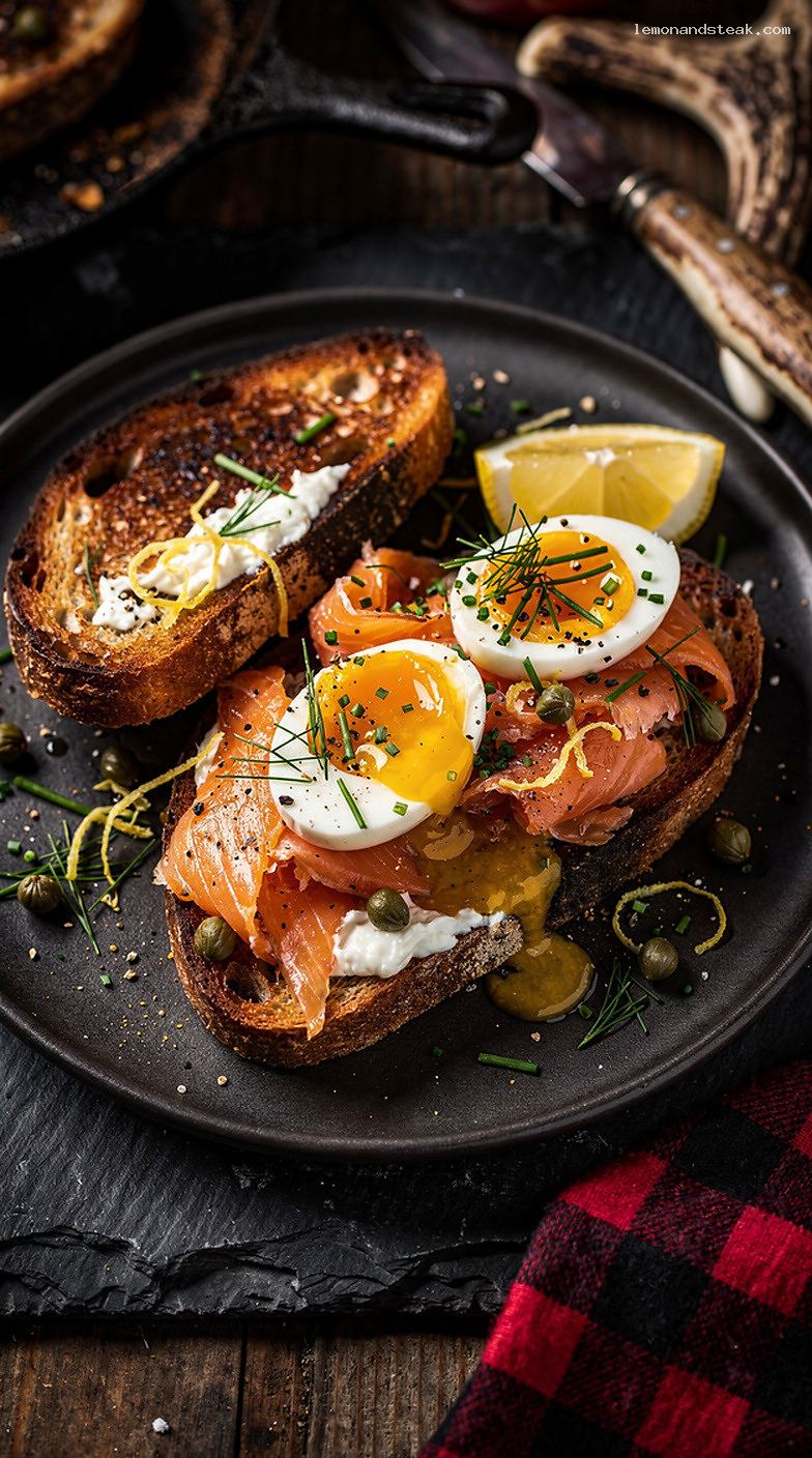 Smoked Trout and Soft Eggs with Herbs and Toast