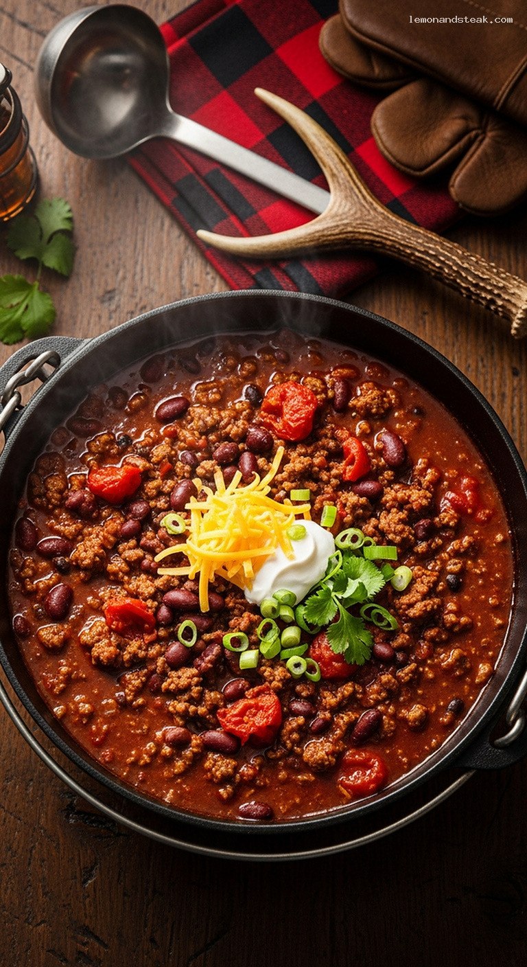 Smoky Cast-Iron Beef and Bean Chili