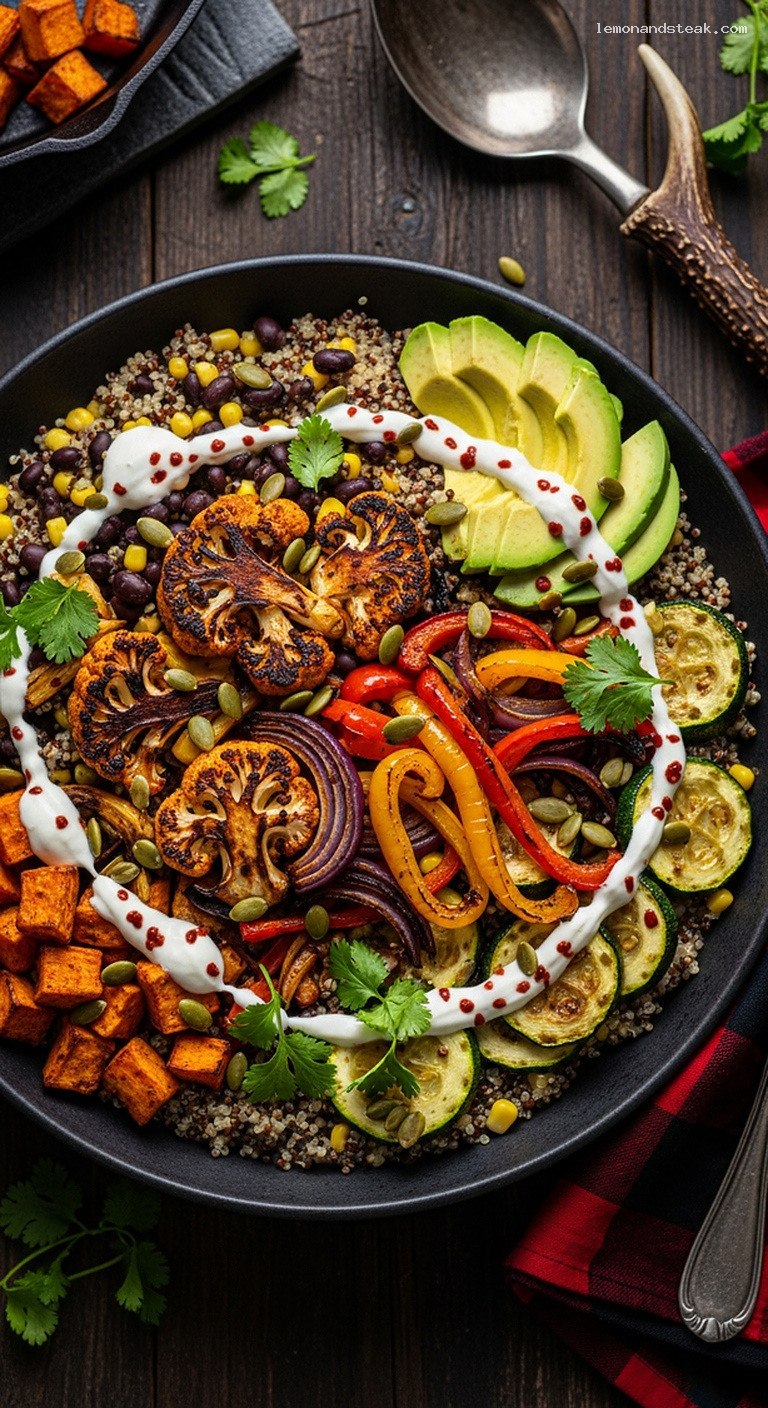 Smoky Chipotle Lime Roasted Veggie Bowl with Quinoa