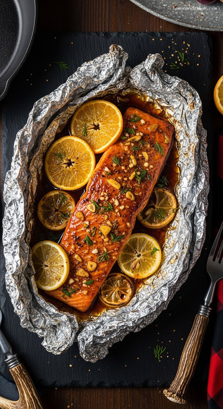 Smoky Foil-Grilled Maple Citrus Salmon Fillets