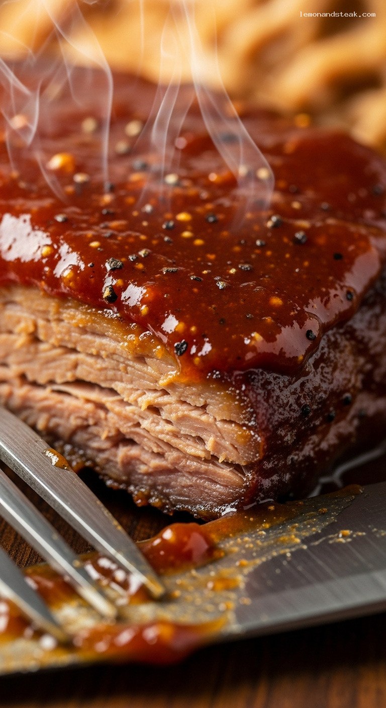 Smoky Peanut Butter BBQ Sauce for Ribs and Pulled Chicken – Closeup