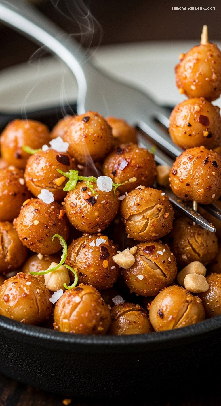 Smoky Peanut Butter Soy Roasted Chickpea Snack – Closeup