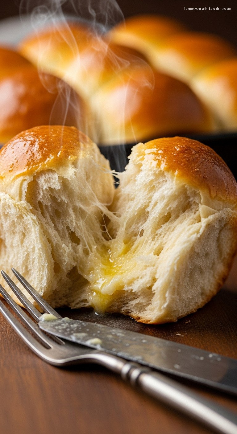 Soft and Fluffy Mashed Potato Dinner Rolls – Closeup