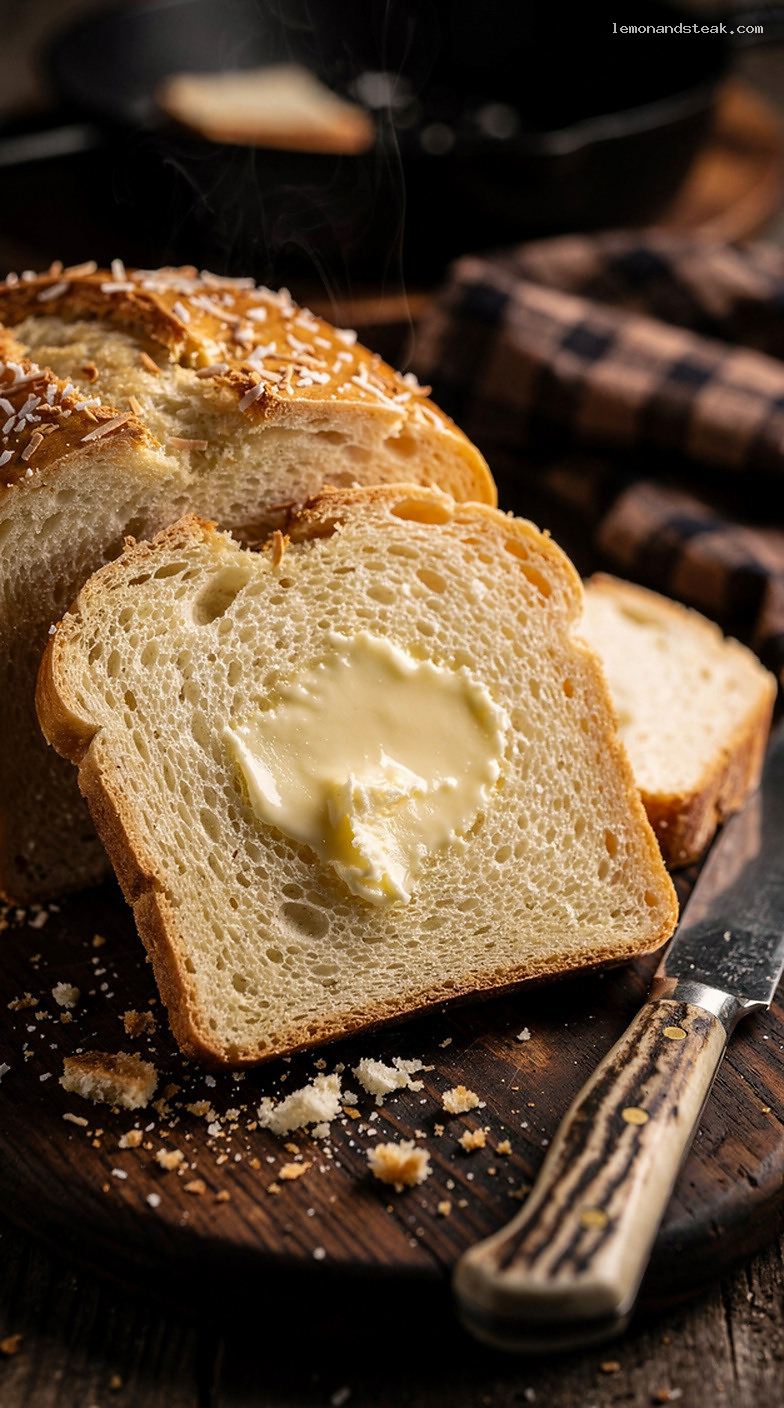 Soft Coconut Milk Bread With Tender Crumb – Closeup