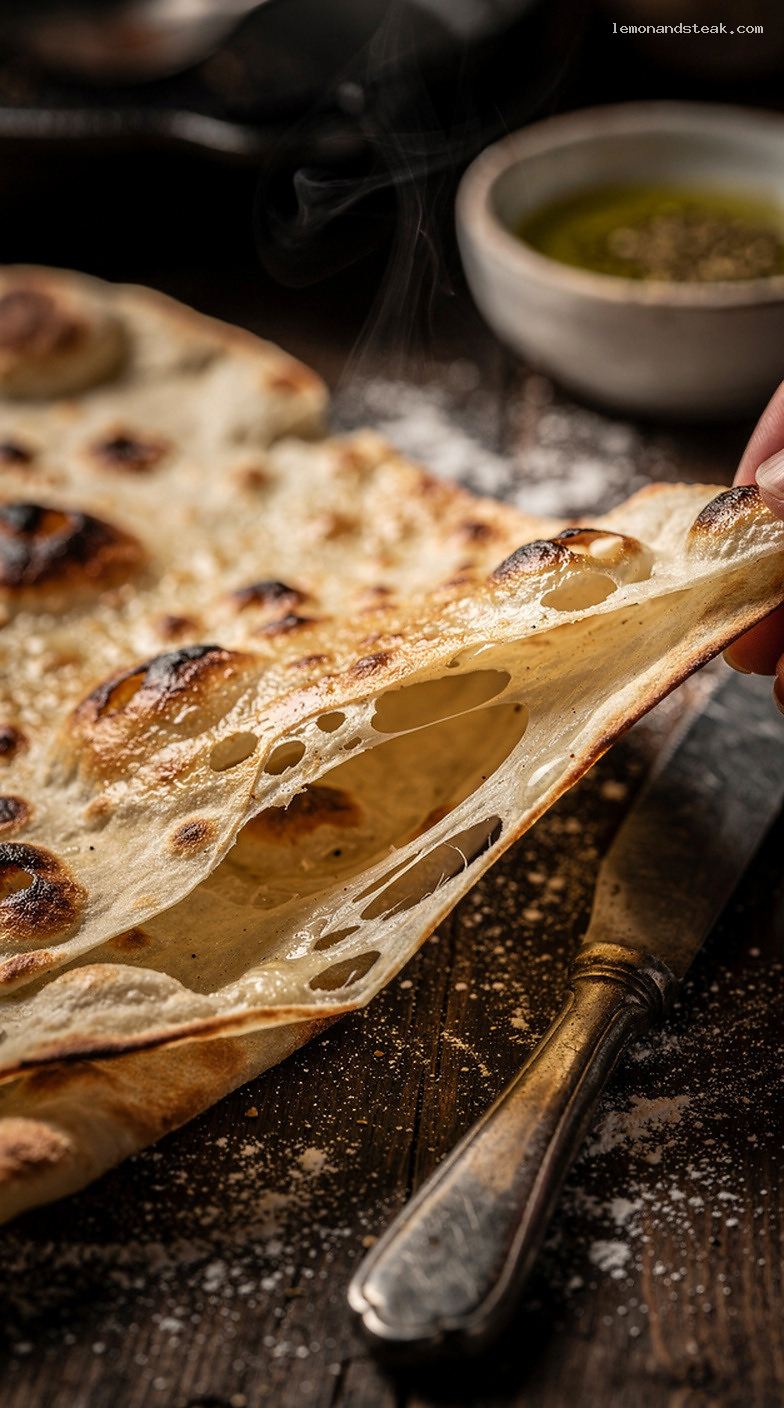 Soft Lavash Bread Recipe for Wraps and Dipping – Closeup