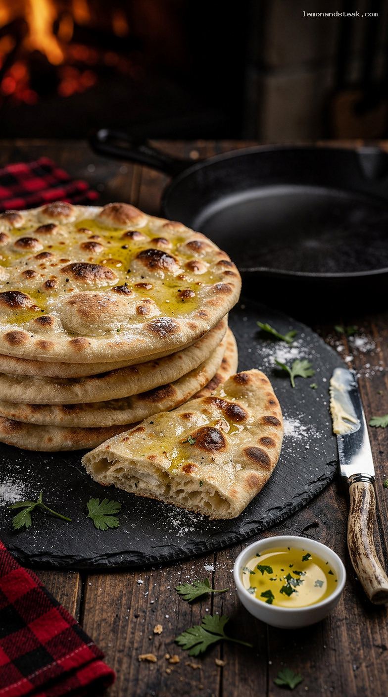 Soft Skillet Flatbread With Yeast or Yogurt