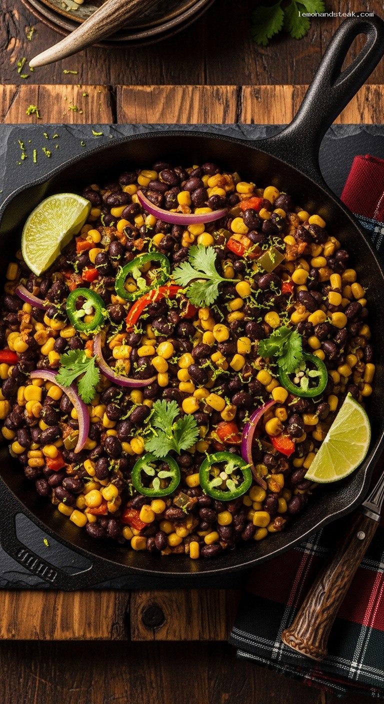 Southwest Bean and Corn Skillet with Lime and Cilantro
