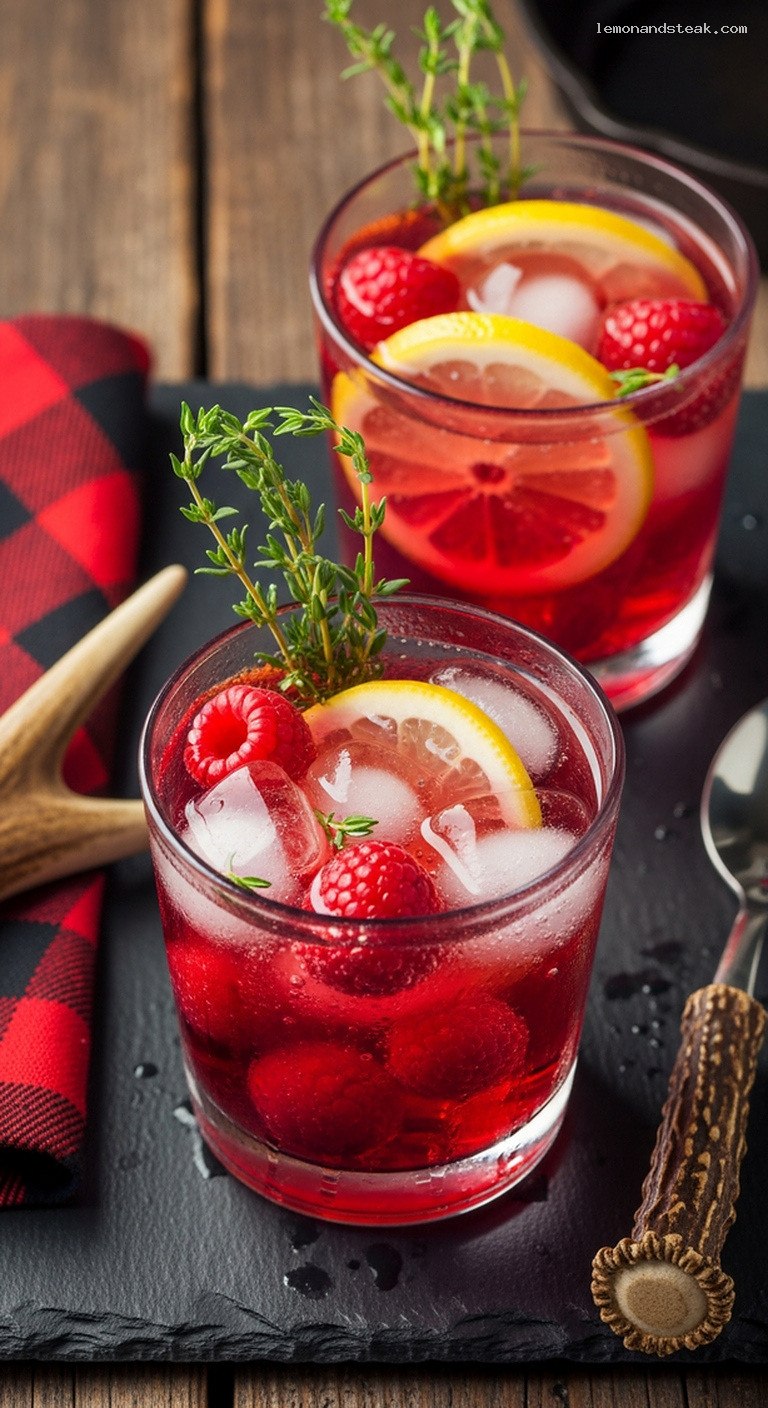 Sparkling Raspberry Lemon Thyme Cooler