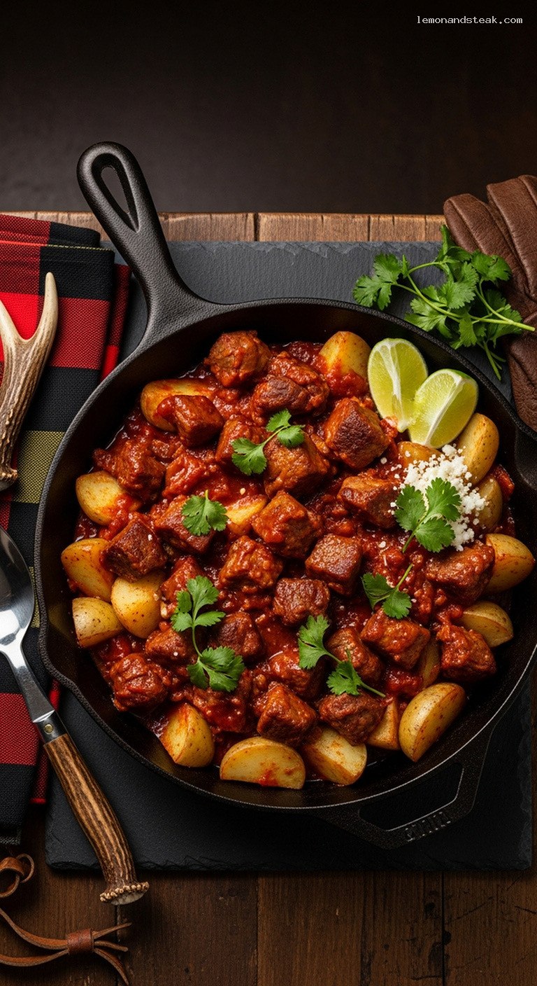 Spicy Adobo Pork and Potato Skillet