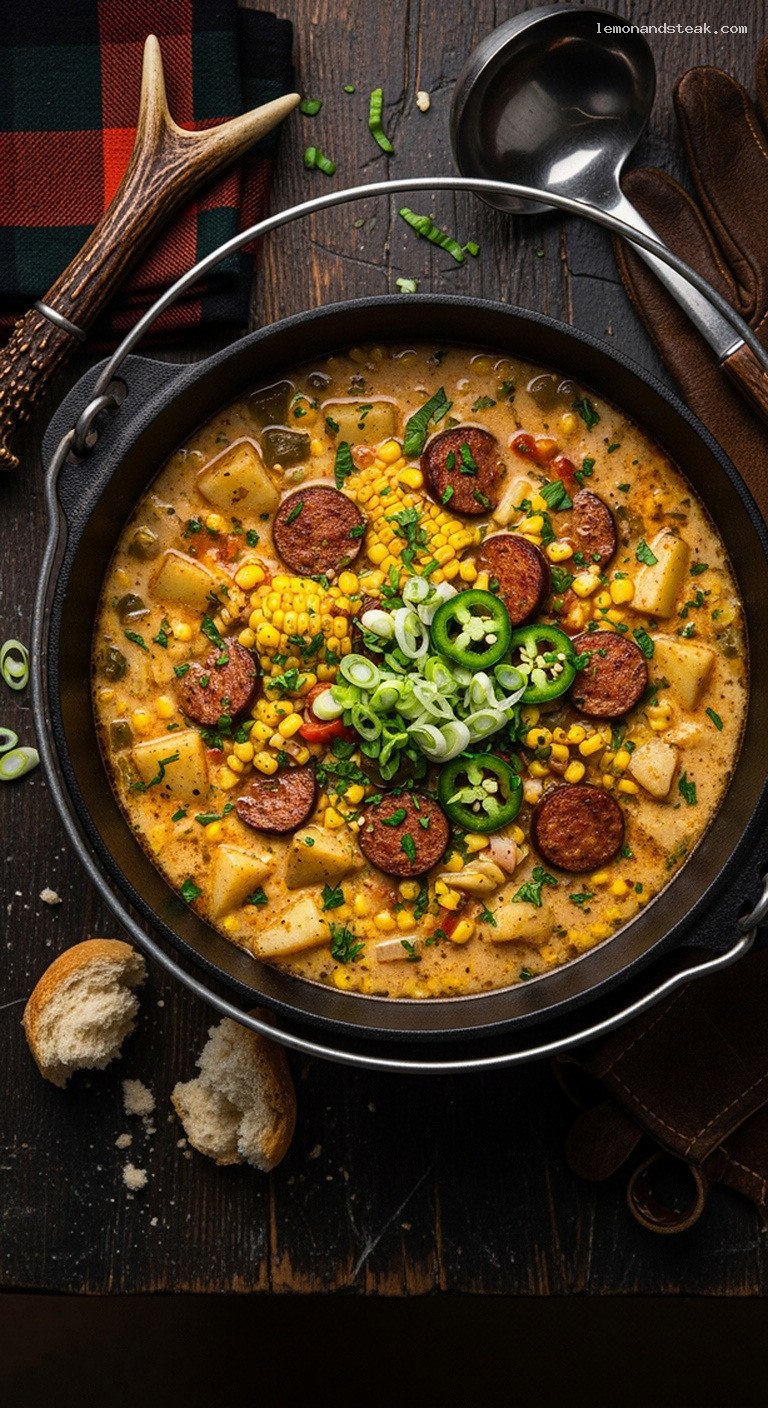 Spicy Cajun Corn Chowder With Andouille Sausage