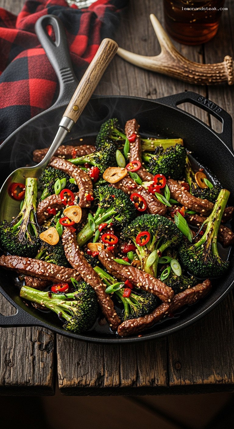 Spicy Garlic Beef Stir-Fry with Charred Broccoli