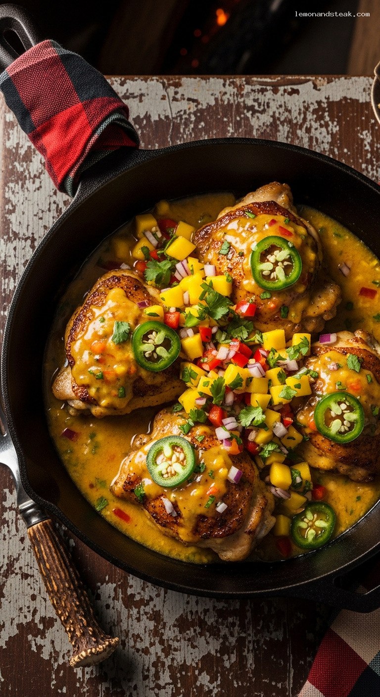 Spicy Mango Jalapeño Salsa Chicken Skillet