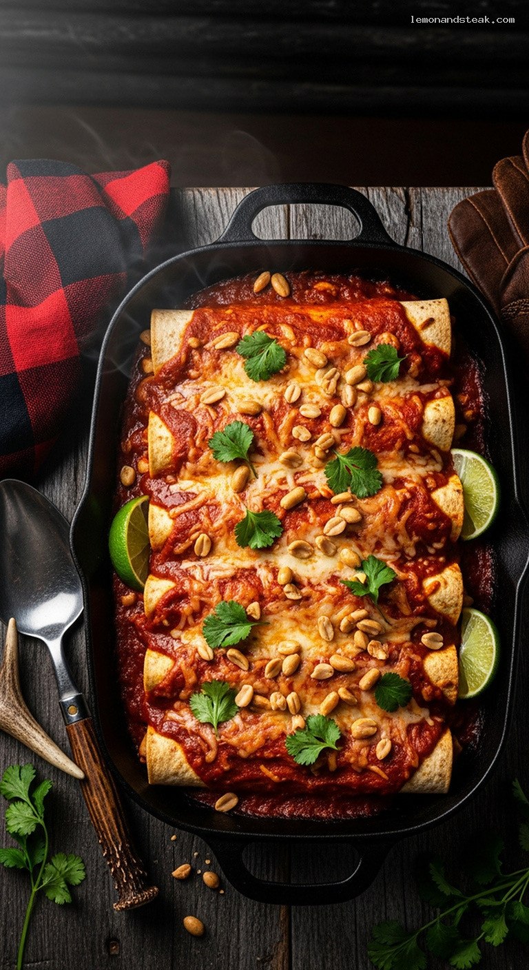 Spicy Peanut Enchilada Sauce for Fusion Enchiladas