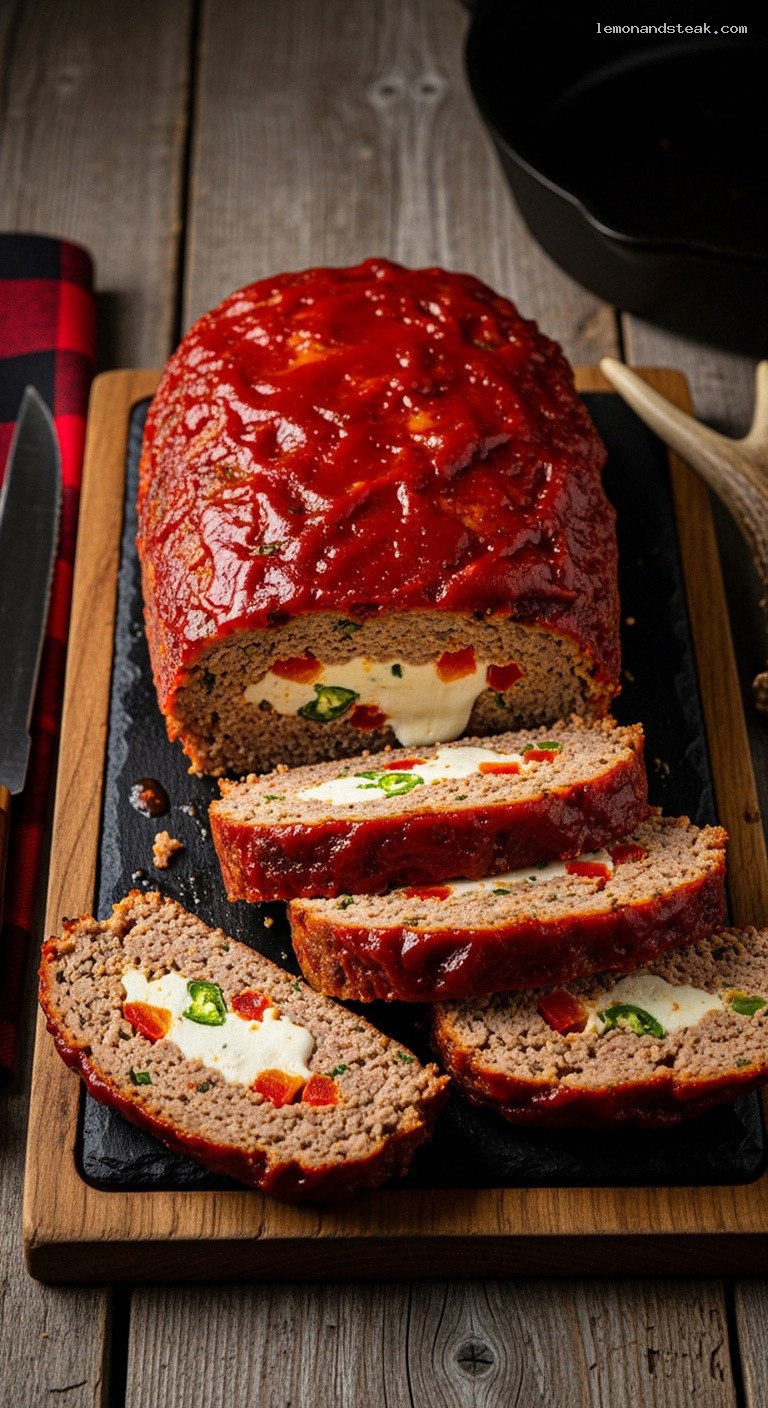 Spicy Pepper Jack Stuffed Turkey Meatloaf With Chili Glaze